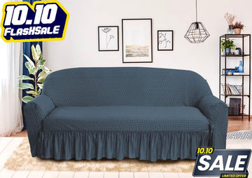 Butterfly Fabric Sofa Cover - Grey